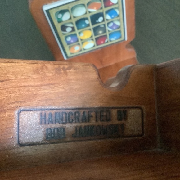 Lot of 2 Vintage Solid Wood Wall Shelf Signed Handcrafted by Bob Jankowsky - Picture 4 of 11